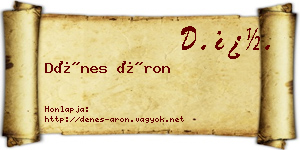 Dénes Áron névjegykártya
